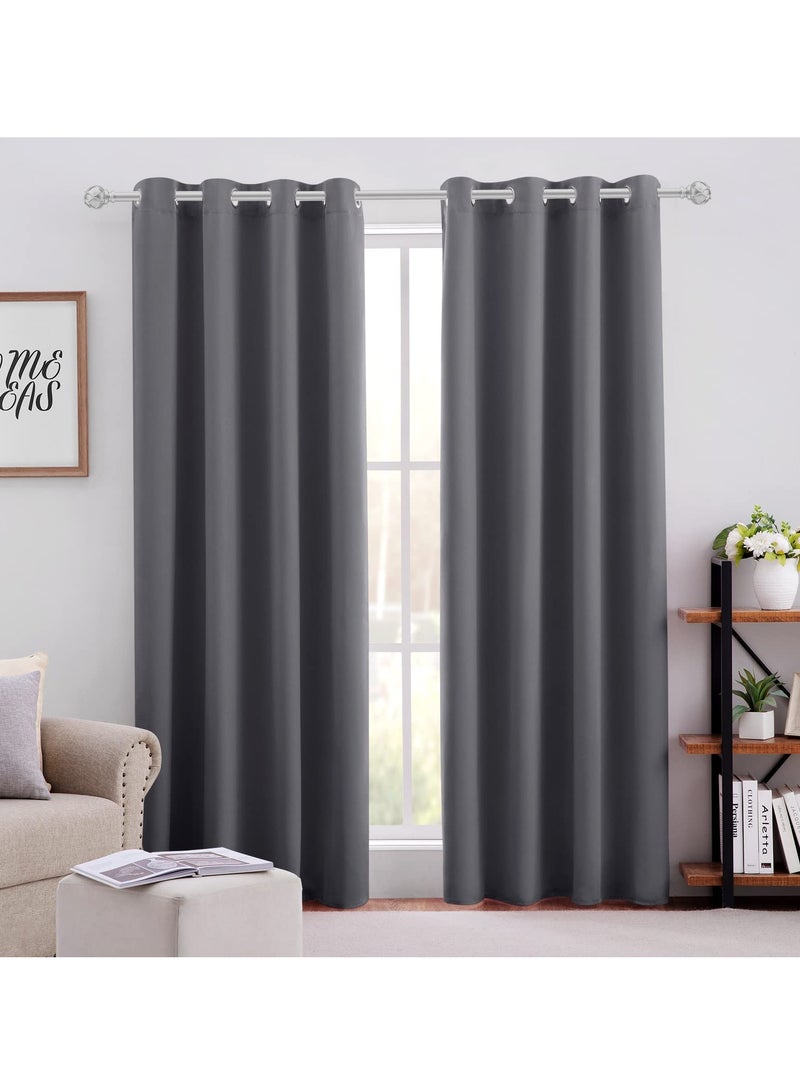 KYD 1 Panel Blackout Curtains,Darkening Curtains Decorative Thread Foil Blackout Curtains, Thermal Insulated Room Darkening Curtains for Bedroom Living Room 214x132 cm  - Image 1