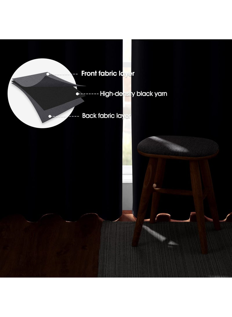 KYD 1 Panel Blackout Curtains,Darkening Curtains Decorative Thread Foil Blackout Curtains, Thermal Insulated Room Darkening Curtains for Bedroom Living Room 214x132 cm  - Image 3