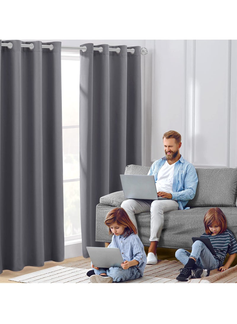 KYD 1 Panel Blackout Curtains,Darkening Curtains Decorative Thread Foil Blackout Curtains, Thermal Insulated Room Darkening Curtains for Bedroom Living Room 214x132 cm  - Image 2