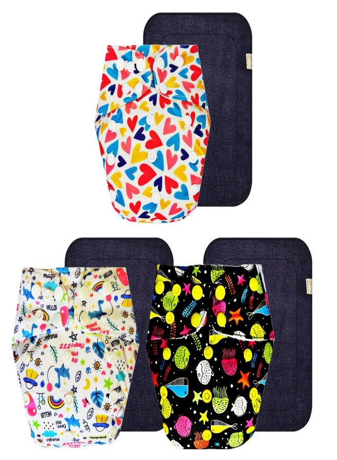 Dumbledo Premium Cloth Diaper with Gray Insert (Pack of 3) | Snug Fit | Reusable & Washable | Easy to Clean | Perfect for Indian Summers | 3 Months - 3 Years | Unisex Baby - Image 1