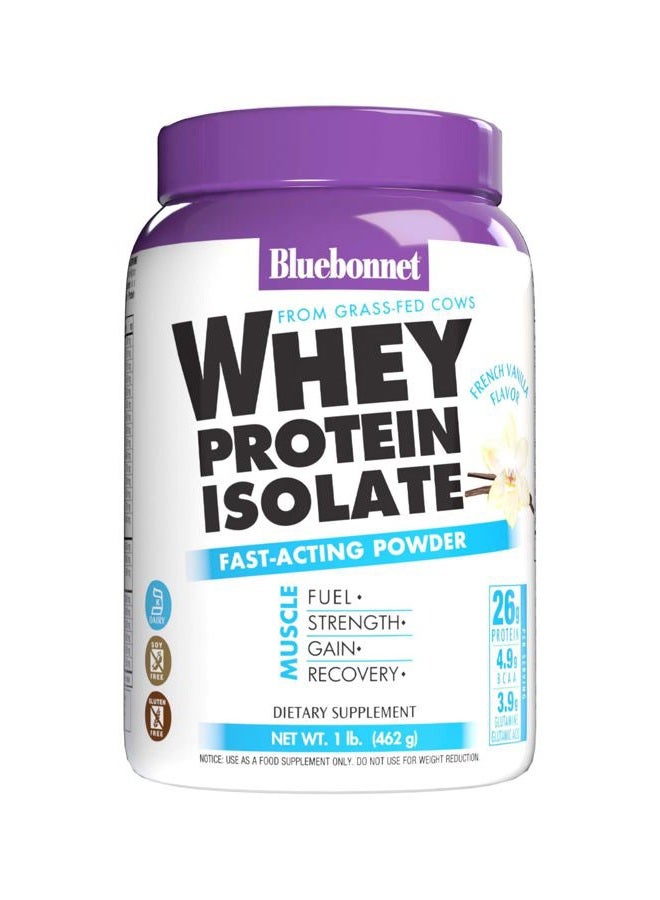 Bluebonnet Grass Fed Whey Protein Isolate 26 g Energy & Workout Recovery BCAA Amino Acids - Gluten-Free, Non-GMO, Soy-Free Vanilla Protein Powder for Women & Men - 14 Servings - Image 1