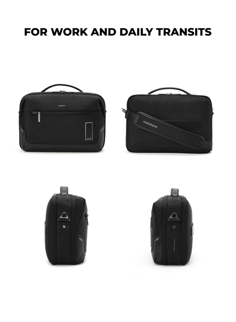 موكوبارا للتجارة ذ.م.م The Bento Briefcase - Nylon And Vegan Leather | Money Moves, Black