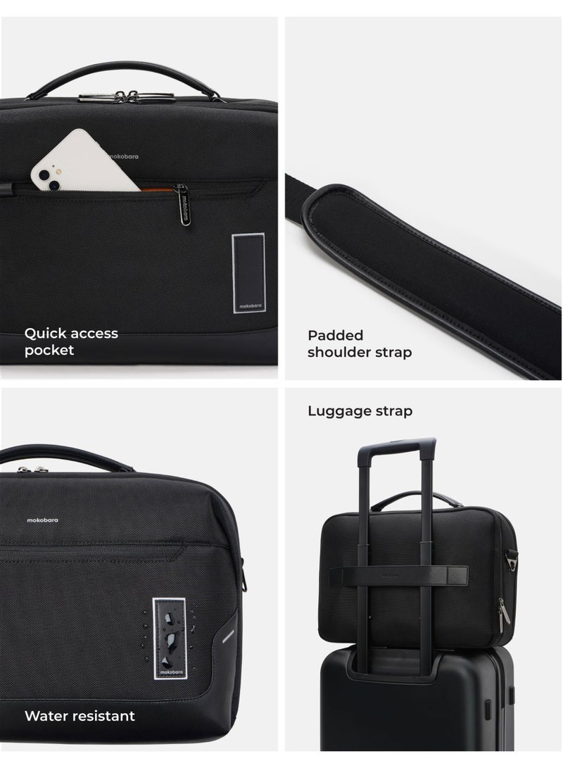 Mokobara The Bento Briefcase - Nylon And Vegan Leather | Money Moves, Black  - Image 5