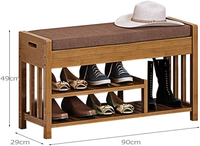 Harmony Home Bamboo Shoe Rack 2-Tier Storage Shelf – Multi-Functional Shoe Organizer Tower for Living Room, Entryway & Hallway - Image 2