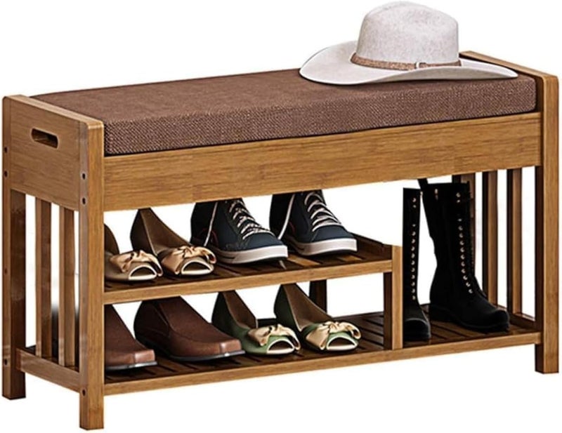 Harmony Home Bamboo Shoe Rack 2-Tier Storage Shelf – Multi-Functional Shoe Organizer Tower for Living Room, Entryway & Hallway - Image 3