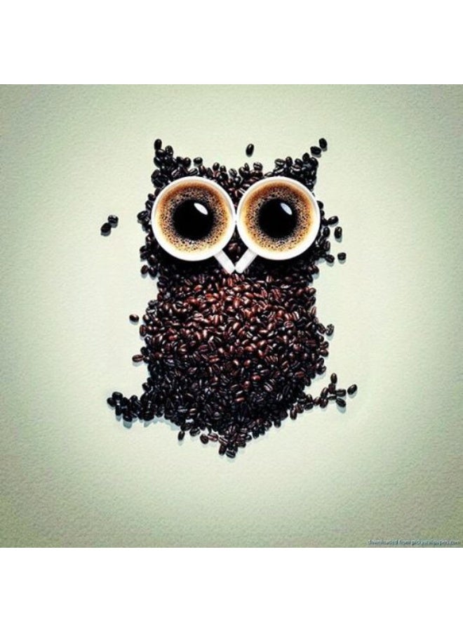 ALCOACH Coffee Beans Owl Wall Art – Creative Coffee Design - Image 2