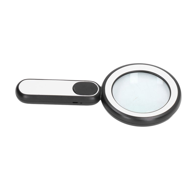 Handheld Magnifying Glass 20X Optical Magnifier with 21 LED Lights USB Charging Touch Switch Black White - Image 4