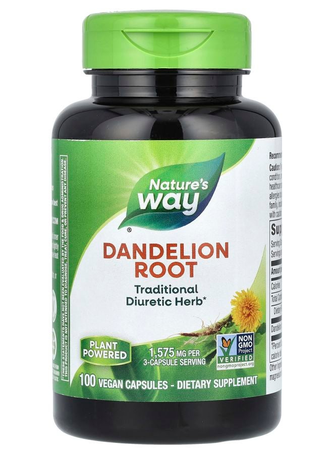 Dandelion Root 1575 mg 100 Vegan Capsules (525 mg per Capsule)