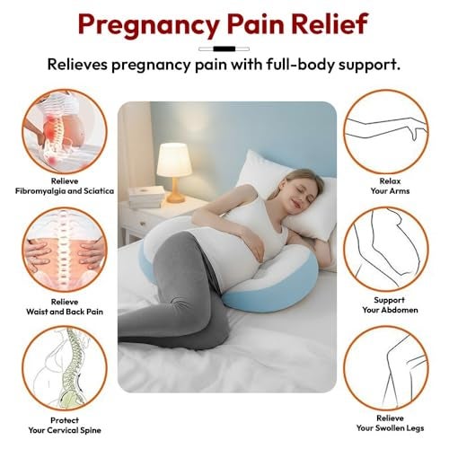 StarAndDaisy Pregnancy Pillow for Women | Maternity Pillow for Pregnancy Sleeping with Cuddle Pillow with Belly Support, Leg Support, Adjustable Butterfly Design (Light Blue) - Image 4