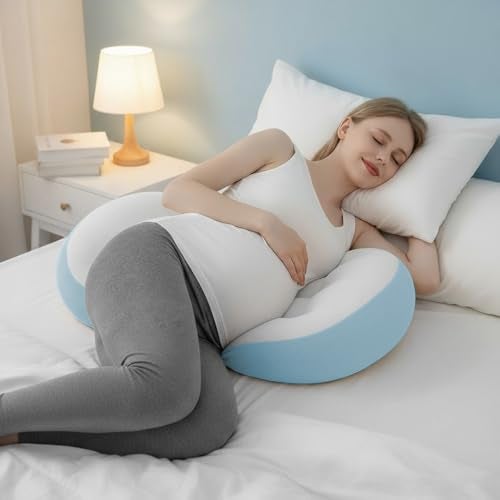 StarAndDaisy Pregnancy Pillow for Women | Maternity Pillow for Pregnancy Sleeping with Cuddle Pillow with Belly Support, Leg Support, Adjustable Butterfly Design (Light Blue) - Image 2