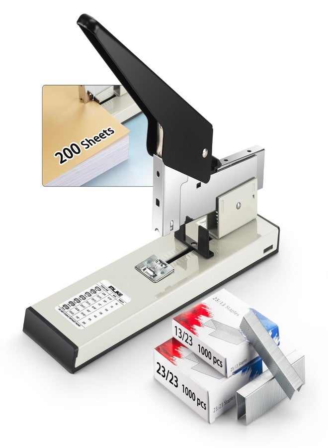 IMLIKE Heavy Duty Stapler with 2000 Staples: 200 Sheets Capacity Manual No Jam Office Stapler,Big Metal Labor-Saving Desk Stapler,Non-Slip,Include High Strength 23/13 & 23/23 Staples - Image 1