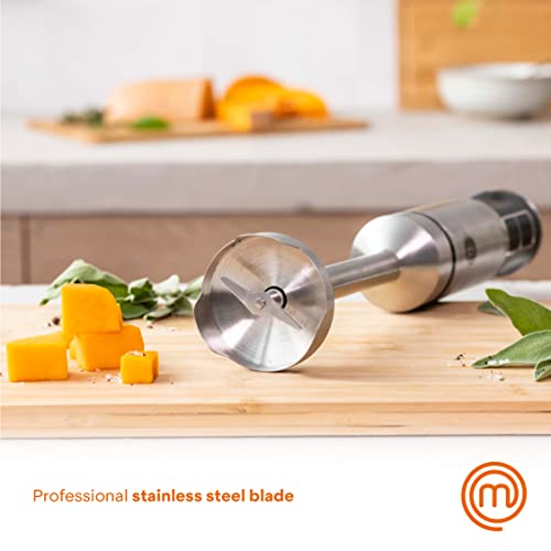 MasterChef Immersion Blender Handheld with Electric Whisk & Milk Frother Attachments, Hand Held Stainless Steel Stick Emulsifier for Making Baby Food, Soup, Puree, Cake, Cappuccino, Latte etc, 400W - Image 3