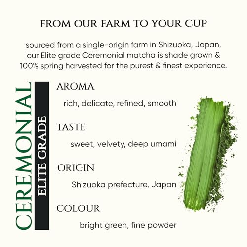 Tencha Ceremonial Elite Grade Matcha Green Tea | 100% First Harvest | Japanese Matcha Powder | Vibrant Green, Smooth & Velvety | Spring Harvest | 50g - Image 2