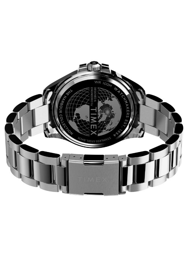 TIMEX TW2U71900 CITY COLLECTION  HARBOURSIDE COAST MEN'S WATCH  SILVER STAINLESS STEEL & BLACK DIAL - Image 4