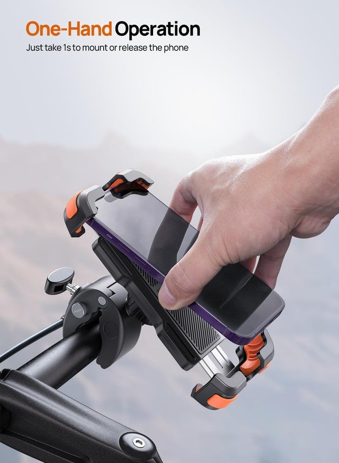 Aomiker Bike Motorcycle Phone Holder Mount - [2025 Quick Release] Bike Phone Holder Handlebar Clamp, Bicycle Scooter Phone Clip for iPhone 15 14 13 12 11 Pro Max Plus Mini, 4.7-6.8" Smartphone - Image 2