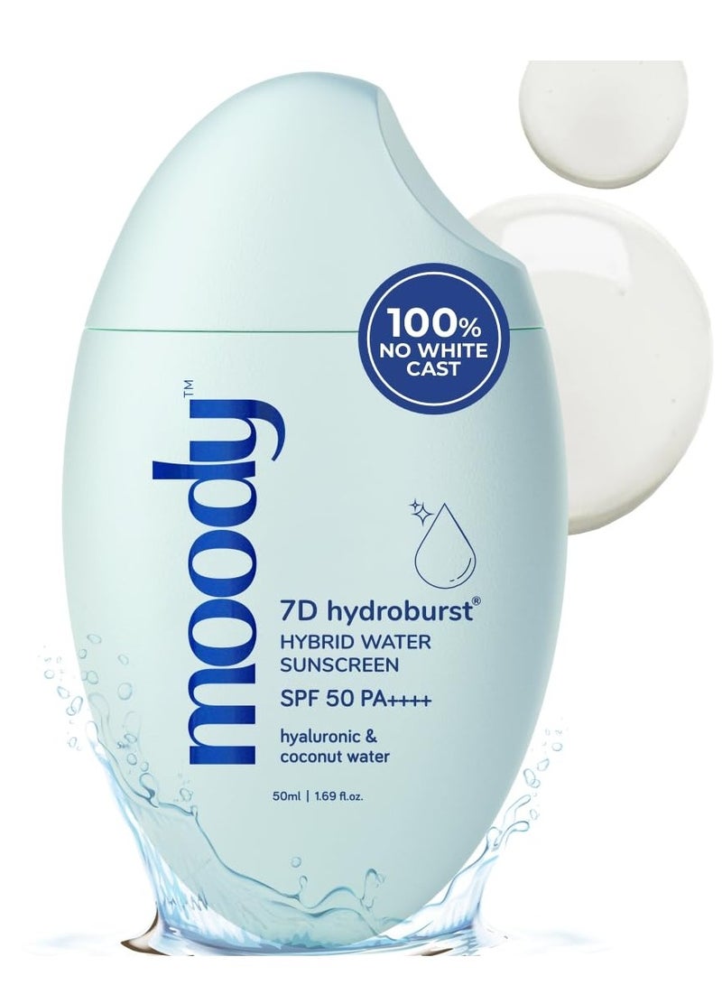  مودي واقي شمس هيدرو بيرست بالماء مع حمض الهيالورونيك، حماية من الأشعة فوق البنفسجية A/B، للرجال والنساء، 50 مل - Image 1