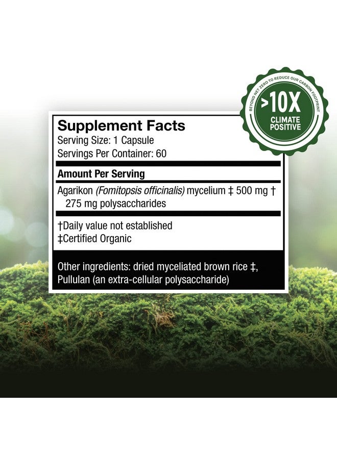 Agarikon Capsules Balanced Immune Support Mushroom Supplement 60 Capsules Unflavored