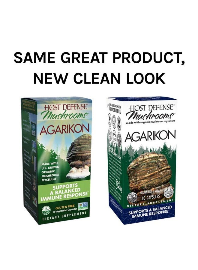 Agarikon Capsules Balanced Immune Support Mushroom Supplement 60 Capsules Unflavored