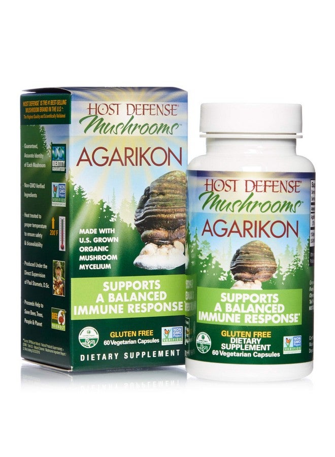 Agarikon Capsules Balanced Immune Support Mushroom Supplement 60 Capsules Unflavored
