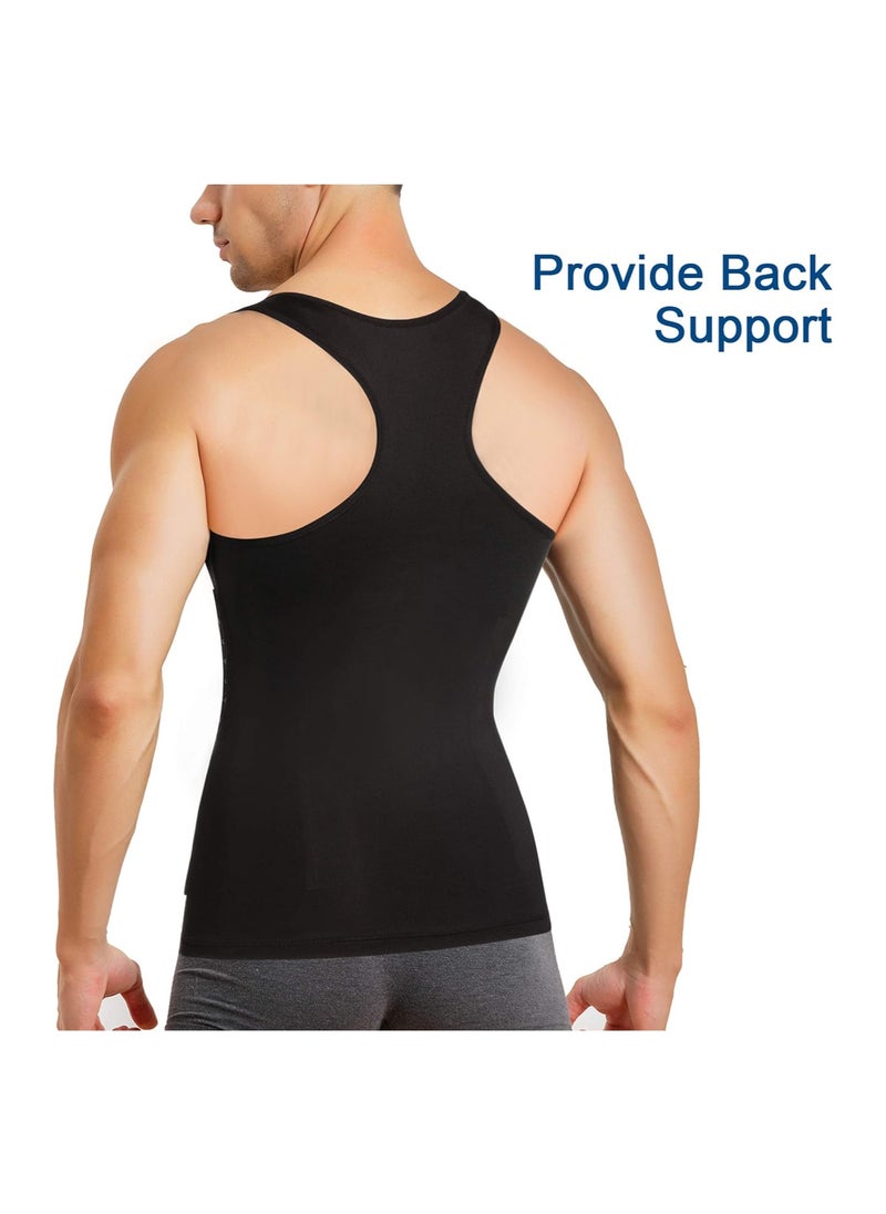 SYOSI - Mens Compression Shirt, Slimming Body Shaper Undershirt, Tummy Control Vest Workout Tank Top for Abdomen, Men's Slimming Vest Warm, Weight Loss Belly Fat, for 68kg-80kg, Waist Circumference 86cm-96cm - Image 1