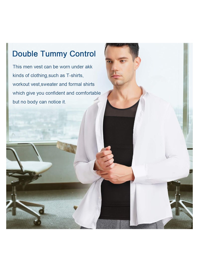 SYOSI - Mens Compression Shirt, Slimming Body Shaper Undershirt, Tummy Control Vest Workout Tank Top for Abdomen, Men's Slimming Vest Warm, Weight Loss Belly Fat, for 68kg-80kg, Waist Circumference 86cm-96cm - Image 1