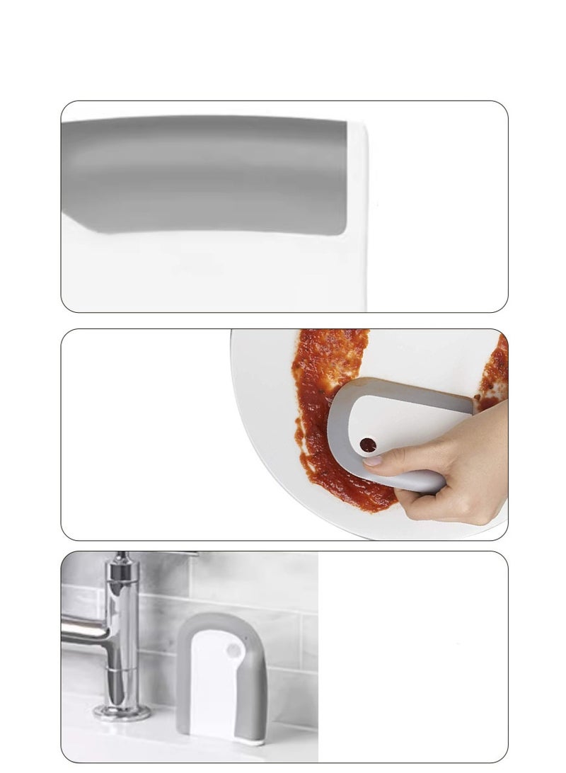 HOMESTAR 1pc Silicone Kitchen Scraper - Multi-Purpose Cleaning Spatula For Non-Stick Pots, Soft Flexible Dish Scraper & Water Squeegee, Heat Resistant Utensil ，Heat-Resistant, Easy to Clean, No Electricity Needed, Ideal for Cooking & Baking, Grey 8.4*1*10.9 cm - Image 5