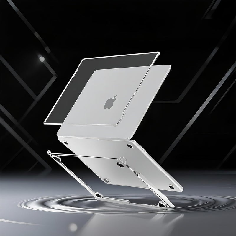 سيفن لاين متوافق مع حافظة MacBook Air 13 بوصة 2022-2026 M5 M4 M3 M2 A3449 A3240 A3113 A2683 حافظة كريستالية فائقة النحافة وخفيفة الوزن مقاومة للخدش مع غطاء لوحة مفاتيح، فائق الشفافية - Image 1
