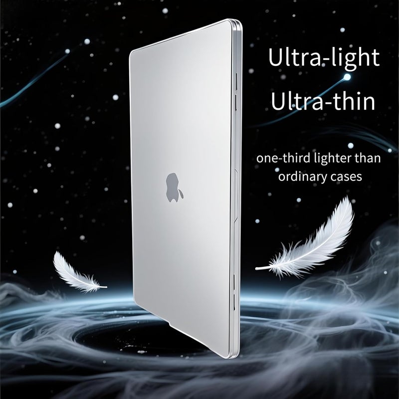 سيفن لاين متوافق مع حافظة MacBook Air 13 بوصة 2022-2026 M5 M4 M3 M2 A3449 A3240 A3113 A2683 حافظة كريستالية فائقة النحافة وخفيفة الوزن مقاومة للخدش مع غطاء لوحة مفاتيح، فائق الشفافية - Image 4