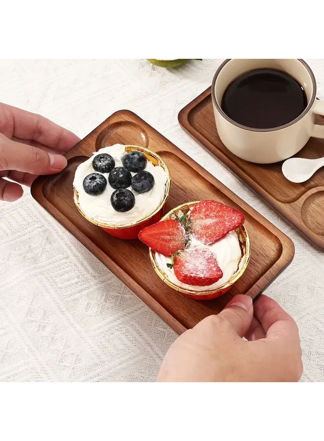 Single Eye Short Square Acacia Wood Serving Tray For Bread Cake Dessert Fruits - Image 3