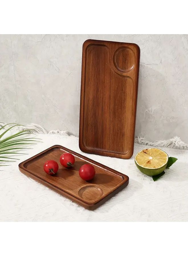 Single Eye Short Square Acacia Wood Serving Tray For Bread Cake Dessert Fruits - Image 1