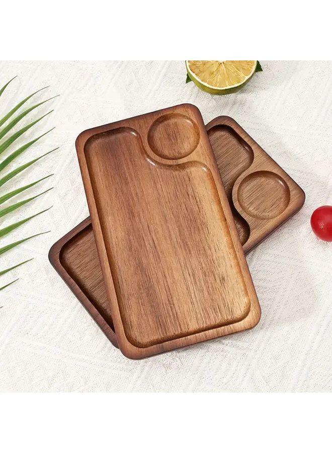 Single Eye Short Square Acacia Wood Serving Tray For Bread Cake Dessert Fruits - Image 2