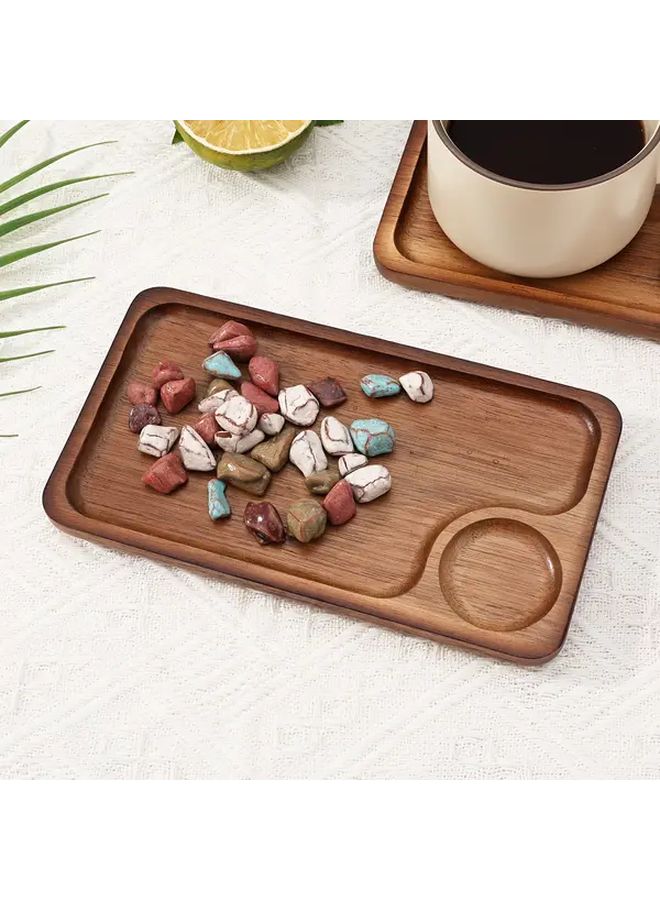 Single Eye Short Square Acacia Wood Serving Tray For Bread Cake Dessert Fruits - Image 5