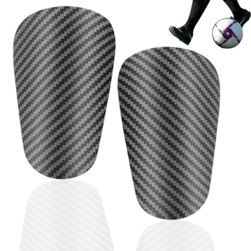 Proberos® Shin Guards, Sport Shin Guards, Imitation Carbon Fiber Ultra Light EVA Lined Shin Guards, Football Shin Guard with Elastic Training Leg Guards Sport Safety (Size S) 9.5x6cm - Image 1