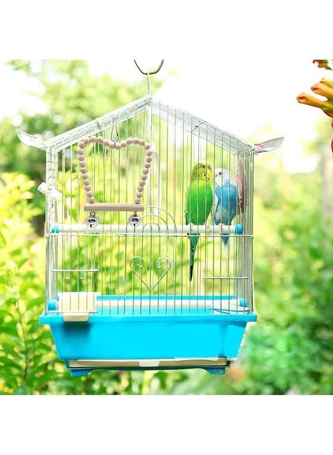 SUFADA Natural Wood Bird and Parrot Swing Toys Includes Hanging Chew Swing, Climbing Ladder and Bird Cage for Parrot, Parakeet, Conure, Cockatiel, Mynah, Lovebirds and Finches, 9 Pieces - Image 5