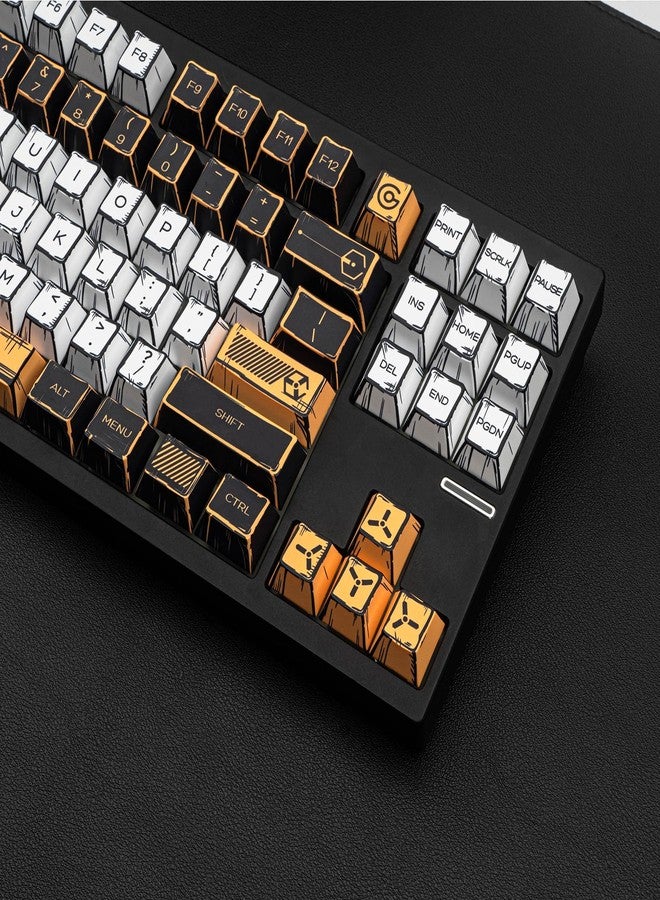 GEKUCAP Black and White Manga Keycaps, 150 Keys Anime Style PBT keycaps, Dye-Sublimation Cherry Profile Keycap Set for Cherry Gateron MX Switches Mechanical Keyboard - Image 5