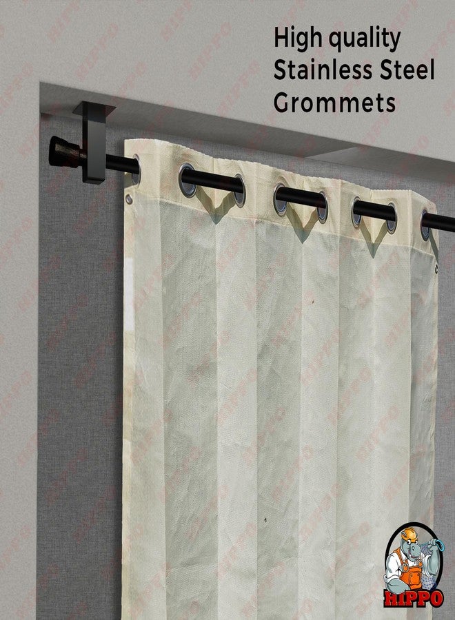 HIPPO 260 GSMWaterproof Plastic Outdoor Balcony Curtain Sun & Rain Protection for Balcony8FT Door Curtain (4.50FTX8.00FT, 2IN1 Ivory-Glow, 2 PC, Grommet) - Image 4