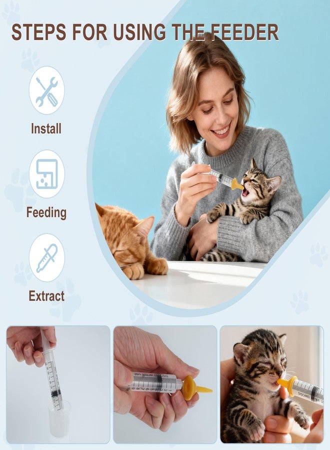 GLIDESMOOTH Kitten Bottle Feeding Kit, Easy-to-Use Kitten Feeding Set, Complete Care Solution for Feeding, Yellow, 1 Set - Image 5