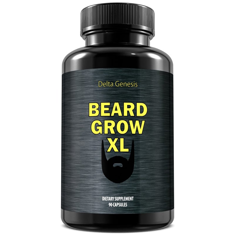 Delta Genesis Beard Grow XL - Vegan Hair Growth Supplement for a Faster, Thicker, Fuller Beard - Enhances Your Grooming Kit - Image 1