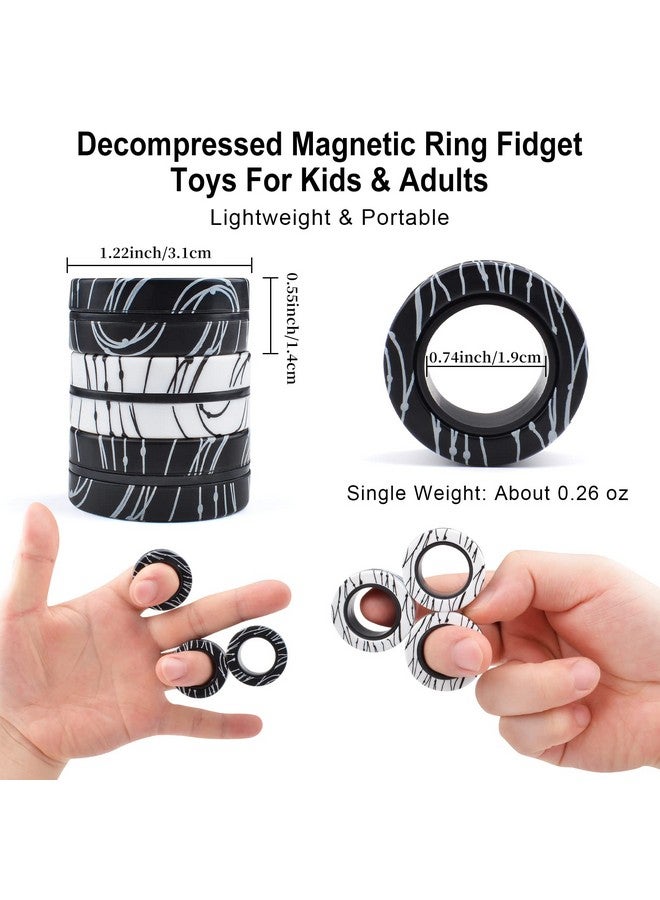 Cevioce 6Pcs Magnetic Rings Fidget Toys For Teens Adults&KidsFidget Pack Under 10 Dollars;Adhd Fidget Toy Pack For Anxiety Relief Coolest Gifts For Teen Boys Birthday Gifts For 8 9 10 11+ Year Old Boy&Girl - Image 4