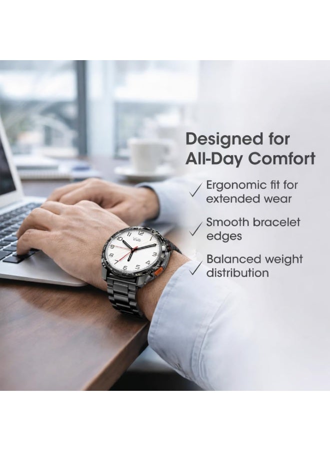 Xcell ELITE8 Smartwatch | 1.43" AMOLED Display | Bluetooth Calling | IP67 Waterproof | Wireless Charging | Heart Rate & SpO2 Monitor | Multi-Sport Modes | iOS/Android- Gun Frame with Black Metal Strap - Image 2