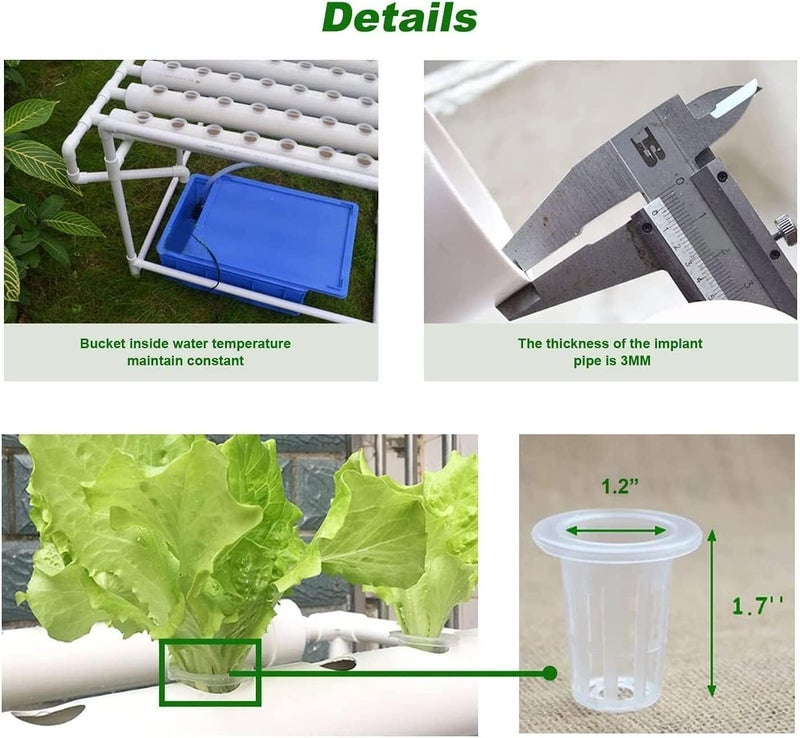 MERIDIAN Hydroponic Grow Kit, 54 Chalets, Vegetable Garden System, Vertical Style, Double Sided - 6 Tubes, 3 Tiers - CT - Image 4