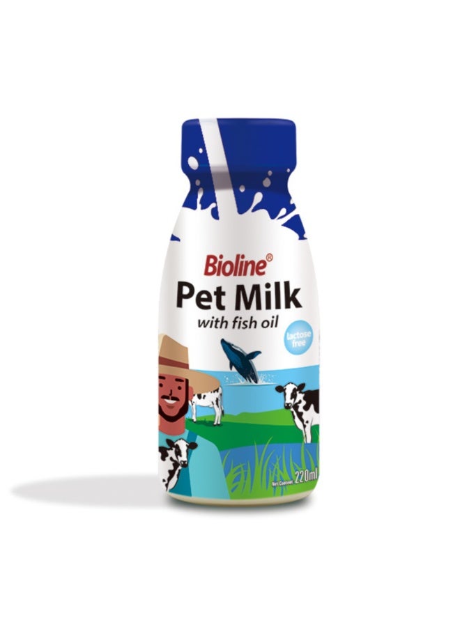 Bioline Hypoallergenic Pet Milk with Fish Oil – 220 ml Boost for Cats & Dogs’ Skin, Coat & Digestion - Image 1