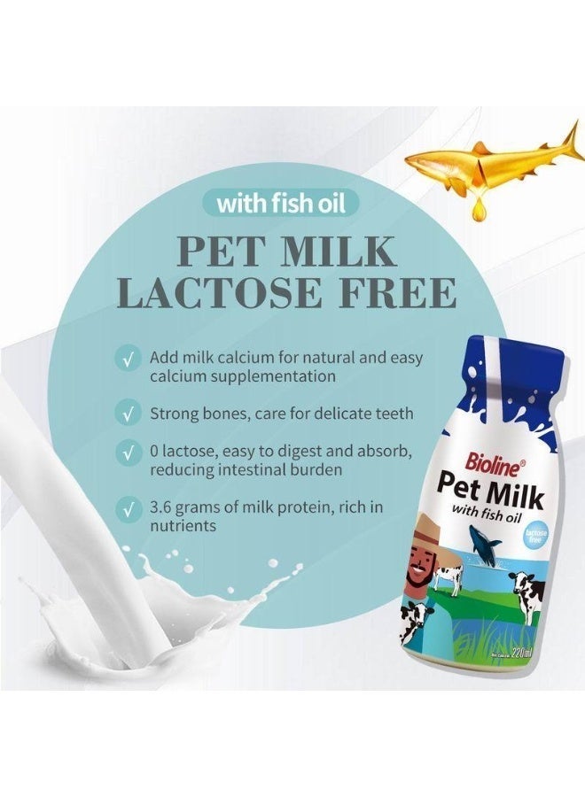 بايولاين حليب للحيوانات الأليفة للقطط والكلاب – Bioline Pet Milk مع زيت السمك 220 مل عبوة من قطعتين لدعم الهضم والمناعة وصحة الجلد والفراء - Image 3