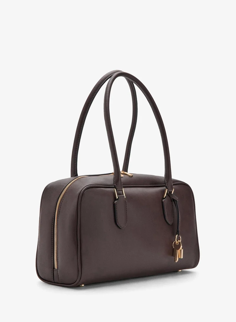 MANGO Medium bowling bag with charm detail