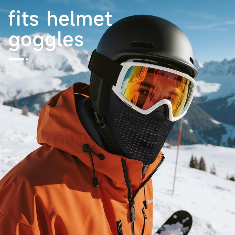 SPTSLFB Mech-Style Ski & Motorcycle Mask-Windproof Balaclava, Full Face with Vent Holes, Helmet-Friendly, Unisex for Skiing & Riding White/Gray - Image 4