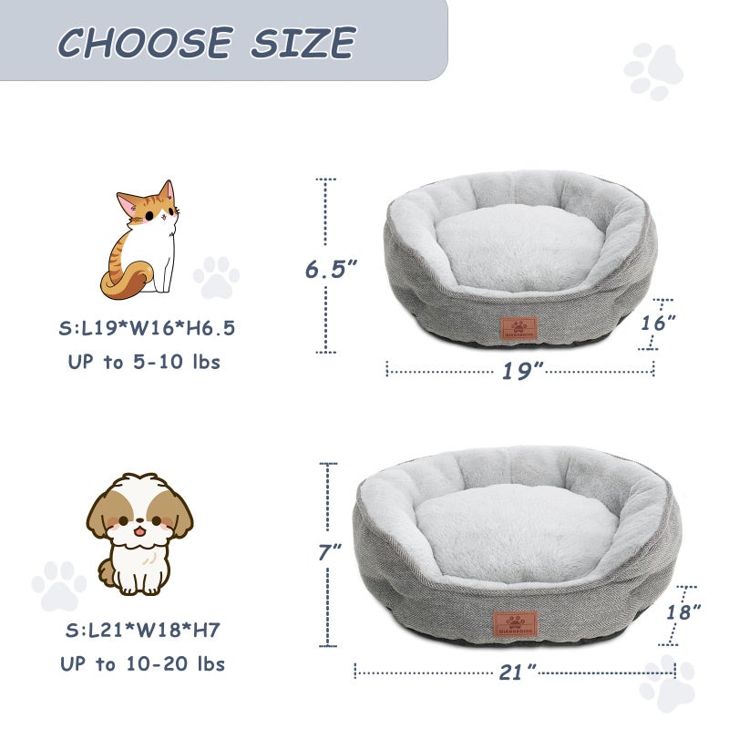 WINDRACING Cat Beds for Indoor Cats, Dog Bed for Small Dogs Breeds, Soft Kennel Bed, Comfy Durable Pet Sleeping Bed, Washable Roun Cat Bed & Non-Slip Bottom, Size 21" L x 18" W x 7" Th - Image 4