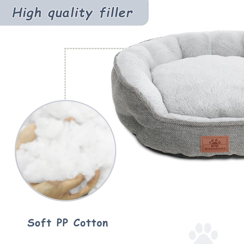 WINDRACING Cat Beds for Indoor Cats, Dog Bed for Small Dogs Breeds, Soft Kennel Bed, Comfy Durable Pet Sleeping Bed, Washable Roun Cat Bed & Non-Slip Bottom, Size 21" L x 18" W x 7" Th - Image 3