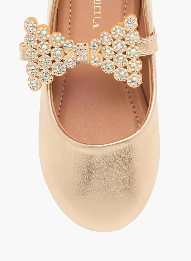 Flora Bella By Shoexpress Girls Embellished Bow Applique Ballerina Shoes
