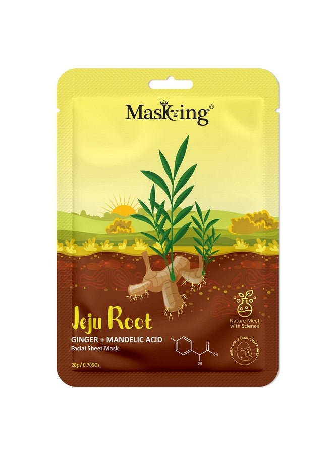 Masking Jeju root Facial Sheet Mask | Face Serum Mask Sheet | Cleansing and Glowing Facial Sheet Mask for Women, Each 20g - Image 1