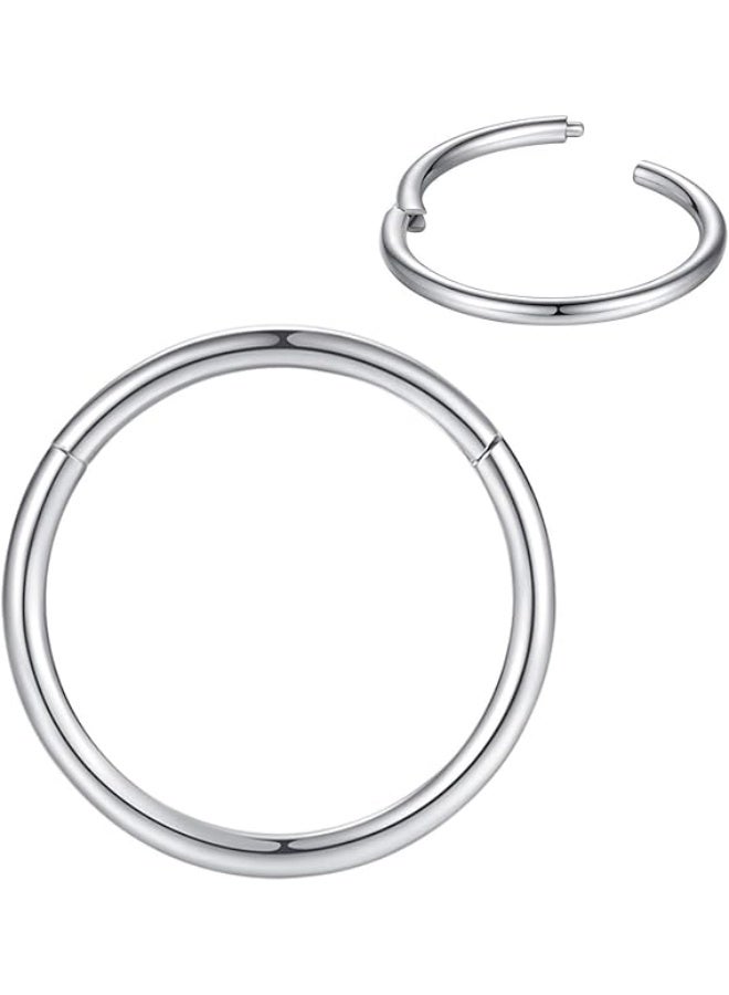 1.2*16MM  Titanium Steel Nasal Nail Stylish Nose Ring (SILVER) - Image 1